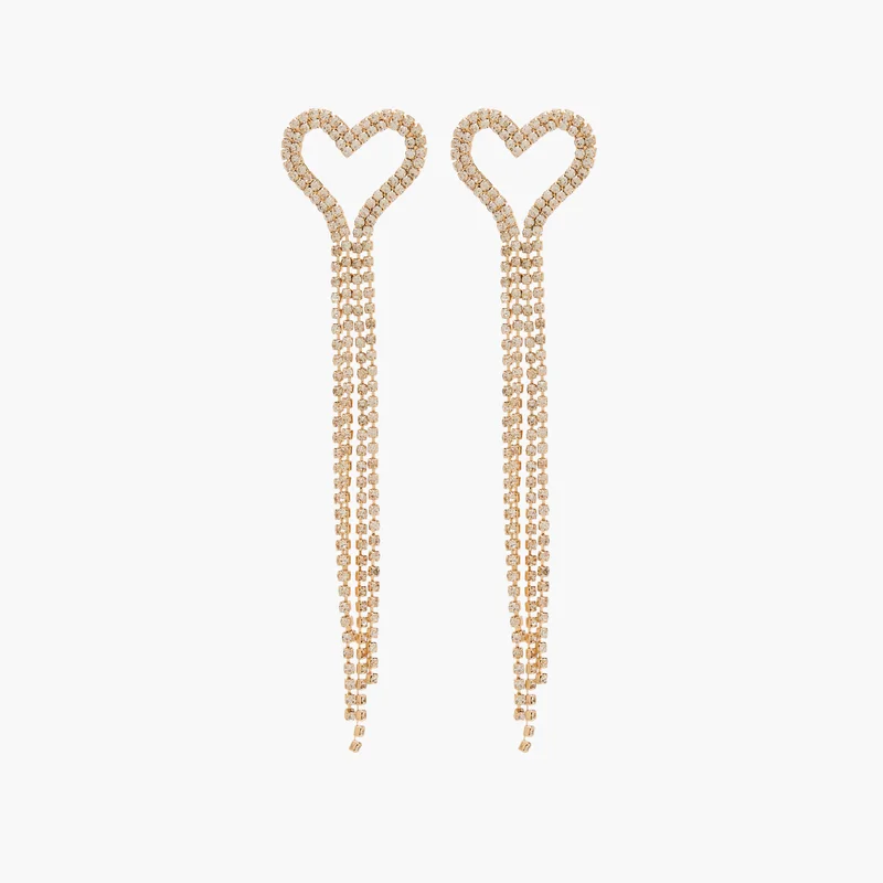 LIFESTYLE Metallic Heart Dangler Earrings for Women